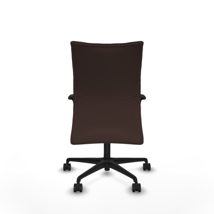 Albacete confidente XL sincro similpiel marrón oscuro brazos 1D cromados base nailon ruedas 65 mm nailon