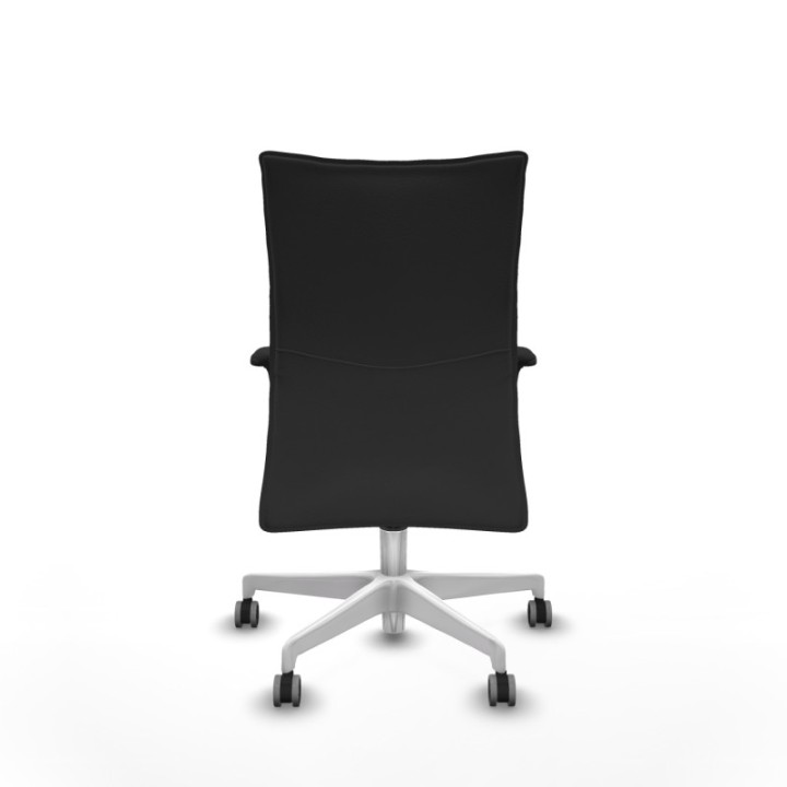 Albacete confidente XL sincro similpiel gris oscuro brazos 1D cromados base blanca ruedas 65mm engomadas