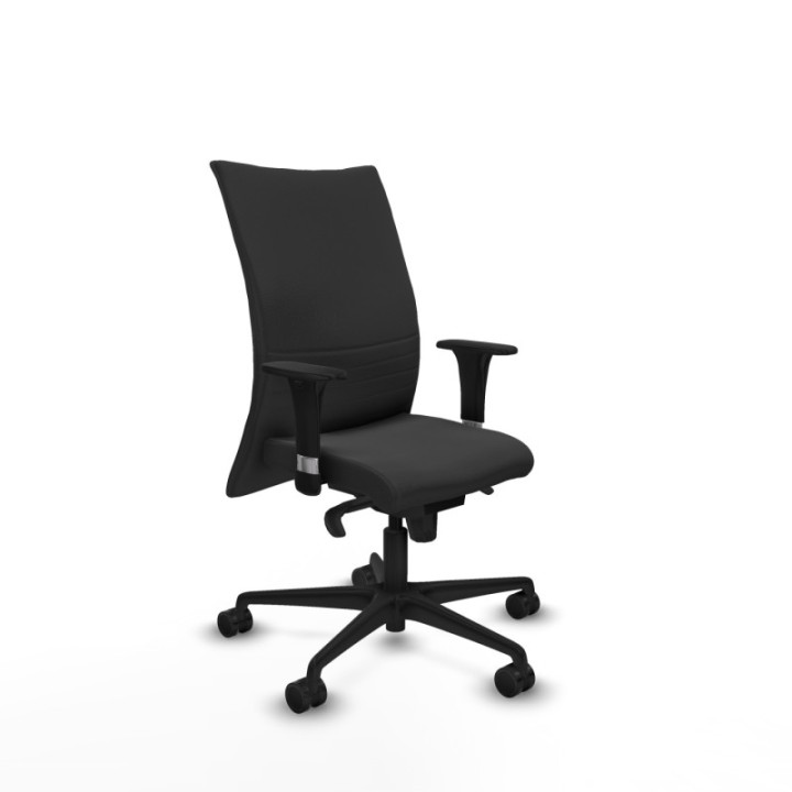 Albacete confidente XL sincro similpiel gris oscuro brazos 1D cromados base nailon ruedas 65 mm nailon