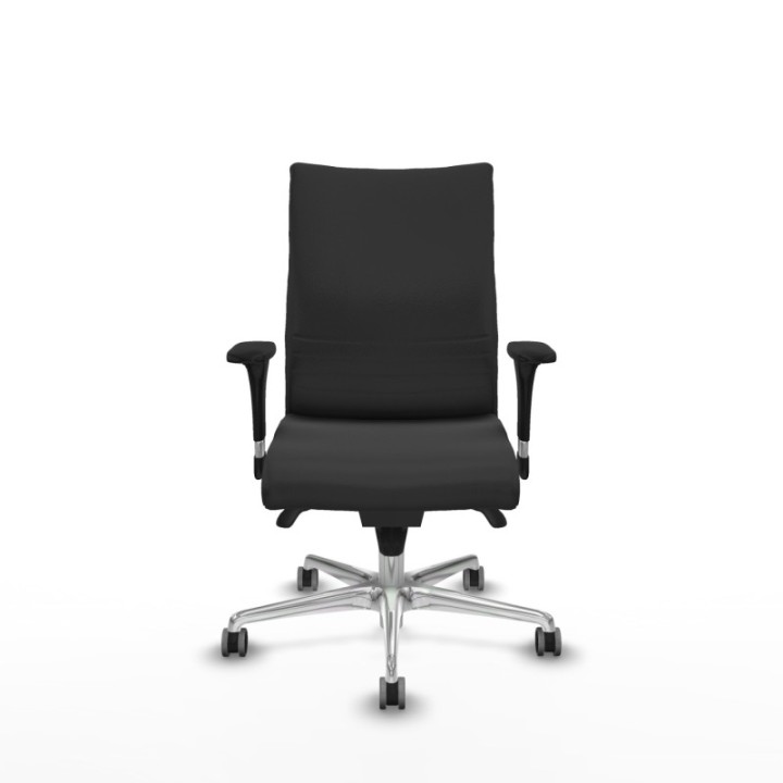 Albacete confidente XL sincro similpiel gris oscuro brazos 1D cromados base aluminio ruedas 65mm engomadas