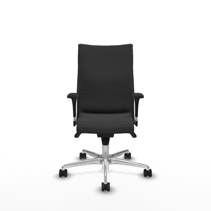 Albacete confidente XL sincro similpiel gris oscuro brazos 1D cromados base aluminio ruedas 65 mm nailon