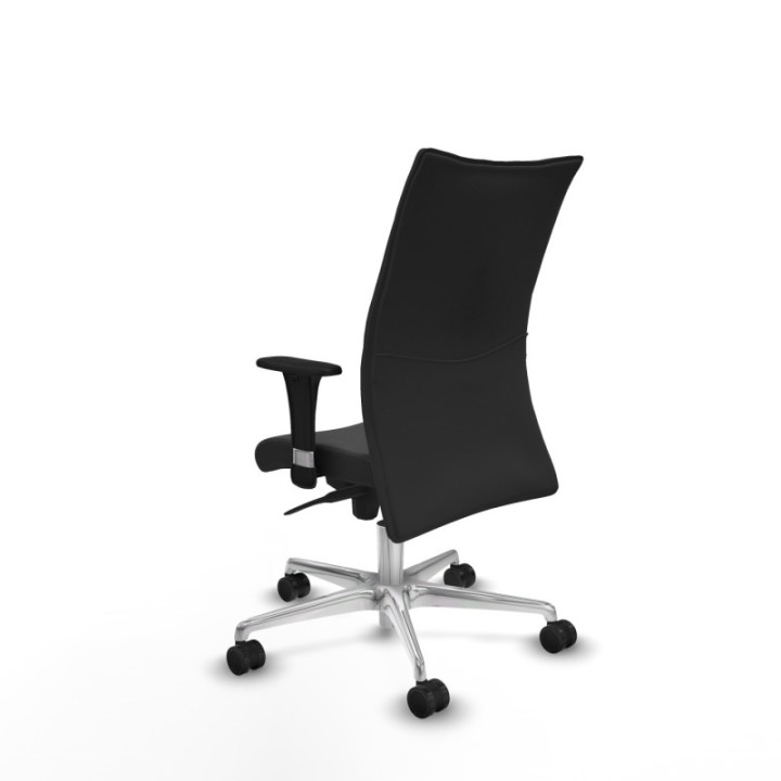 Albacete confidente XL sincro similpiel gris oscuro brazos 1D cromados base aluminio ruedas 65 mm nailon