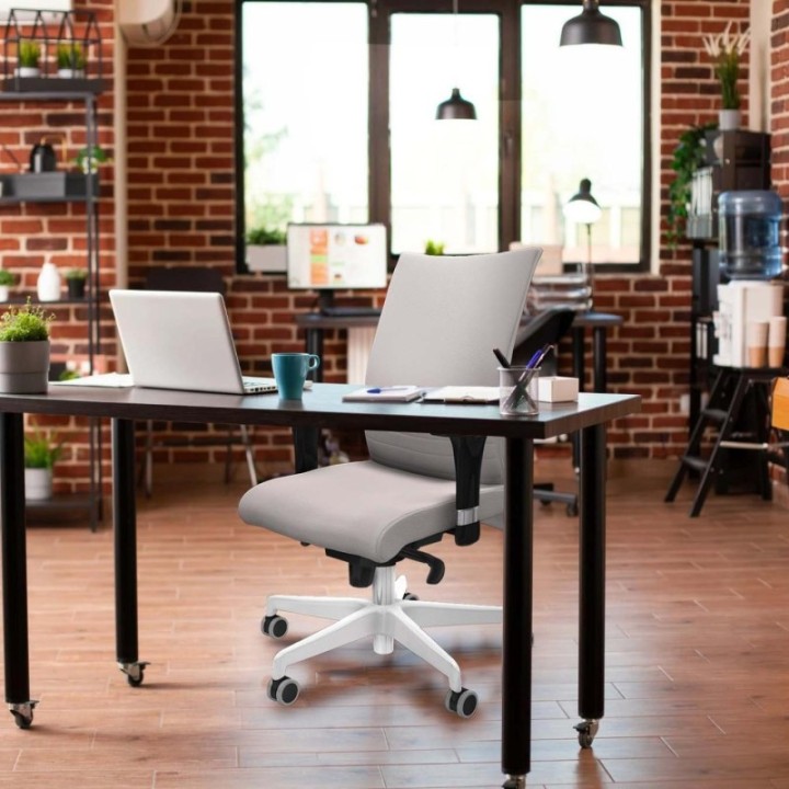 Albacete confidente XL sincro similpiel morado brazos 1D cromados base blanca ruedas 65mm engomadas