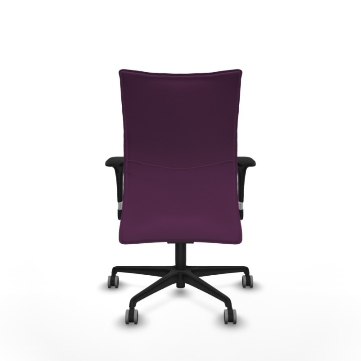 Albacete confidente XL sincro similpiel morado brazos 1D cromados base nailon ruedas 65mm engomadas