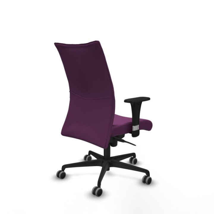 Albacete confidente XL sincro similpiel morado brazos 1D cromados base nailon ruedas 65mm engomadas