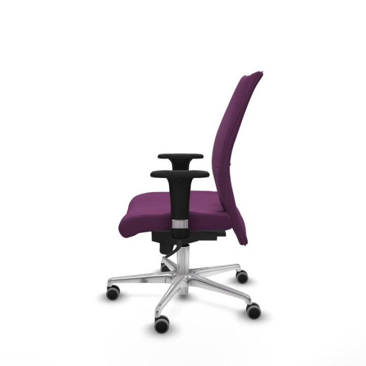 Albacete confidente XL sincro similpiel morado brazos 1D cromados base aluminio ruedas 65mm engomadas