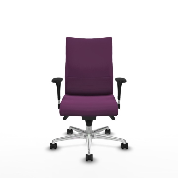 Albacete confidente XL sincro similpiel morado brazos 1D cromados base aluminio ruedas 65 mm nailon