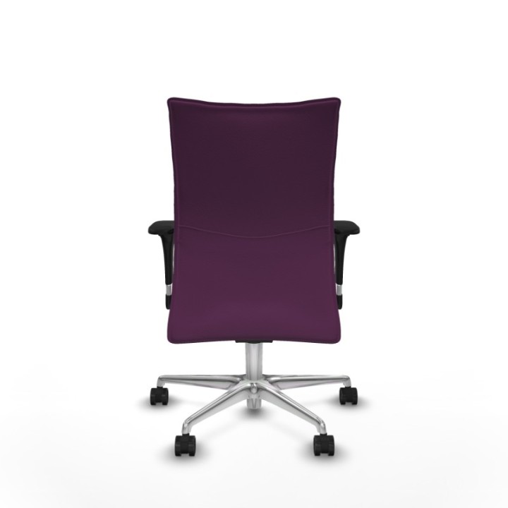 Albacete confidente XL sincro similpiel morado brazos 1D cromados base aluminio ruedas 65 mm nailon