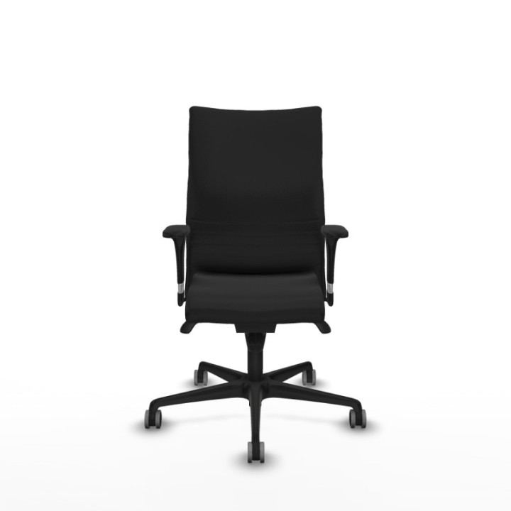 Albacete confidente XL sincro similpiel negro brazos 1D cromados base nailon ruedas 65mm engomadas