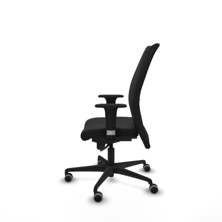 Albacete confidente XL sincro similpiel negro brazos 1D cromados base nailon ruedas 65mm engomadas