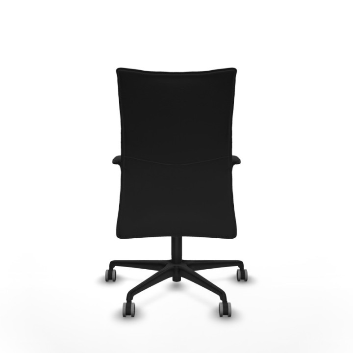 Albacete confidente XL sincro similpiel negro brazos 1D cromados base nailon ruedas 65mm engomadas