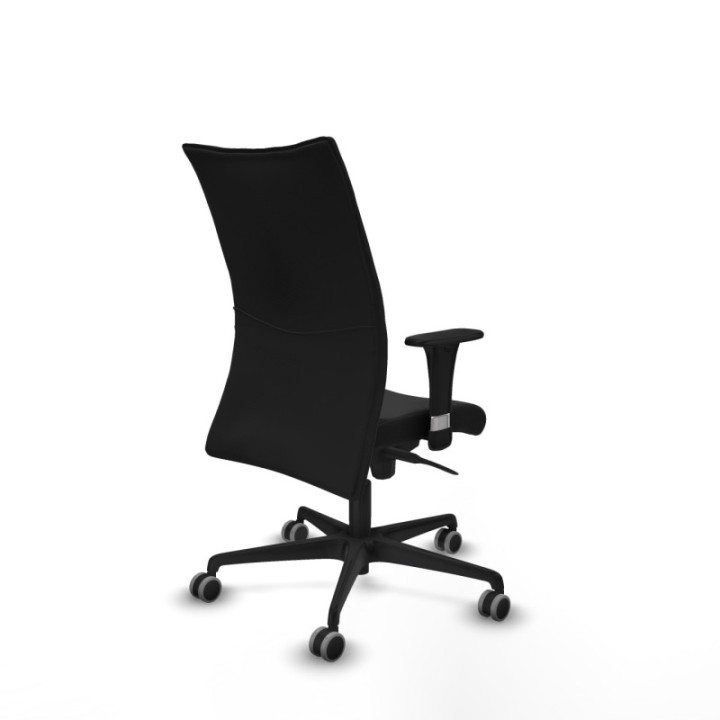 Albacete confidente XL sincro similpiel negro brazos 1D cromados base nailon ruedas 65mm engomadas