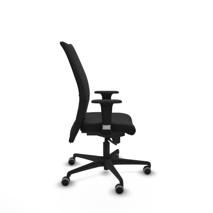 Albacete confidente XL sincro similpiel negro brazos 1D cromados base nailon ruedas 65mm engomadas