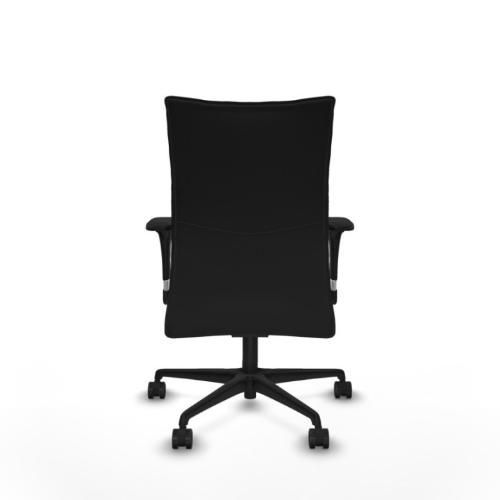 Albacete confidente XL sincro similpiel negro brazos 1D cromados base nailon ruedas 65 mm nailon