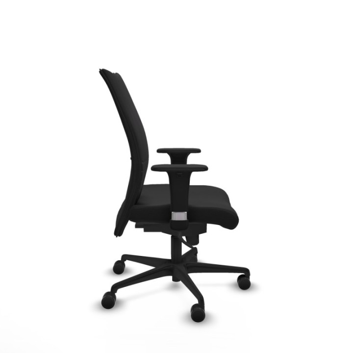 Albacete confidente XL sincro similpiel negro brazos 1D cromados base nailon ruedas 65 mm nailon