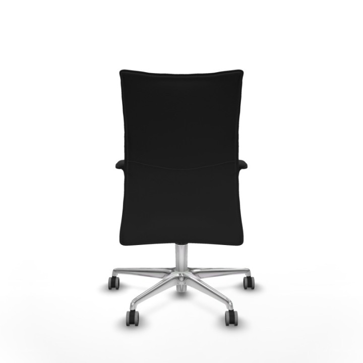 Albacete confidente XL sincro similpiel negro brazos 1D cromados base aluminio ruedas 65mm engomadas