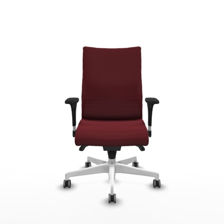 Albacete confidente XL sincro similpiel granate brazos 1D cromados base blanca ruedas 65mm engomadas