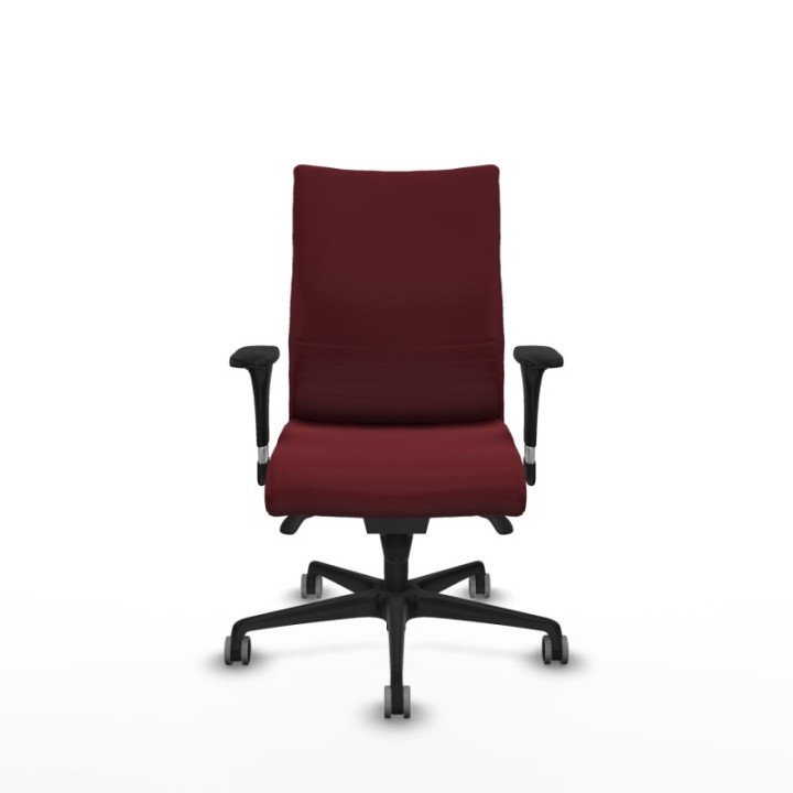 Albacete confidente XL sincro similpiel granate brazos 1D cromados base nailon ruedas 65mm engomadas