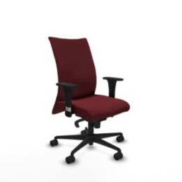 Albacete confidente XL sincro similpiel granate brazos 1D cromados base nailon ruedas 65 mm nailon