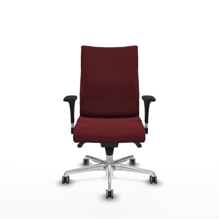 Albacete confidente XL sincro similpiel granate brazos 1D cromados base aluminio ruedas 65mm engomadas