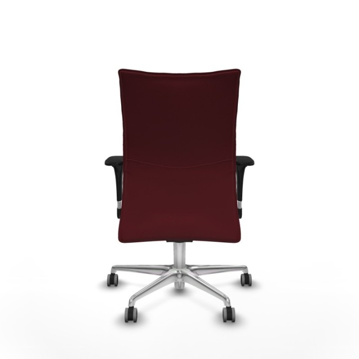 Albacete confidente XL sincro similpiel granate brazos 1D cromados base aluminio ruedas 65mm engomadas