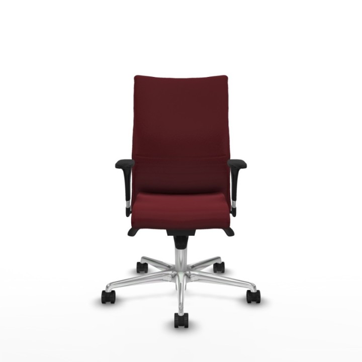 Albacete confidente XL sincro similpiel granate brazos 1D cromados base aluminio ruedas 65 mm nailon