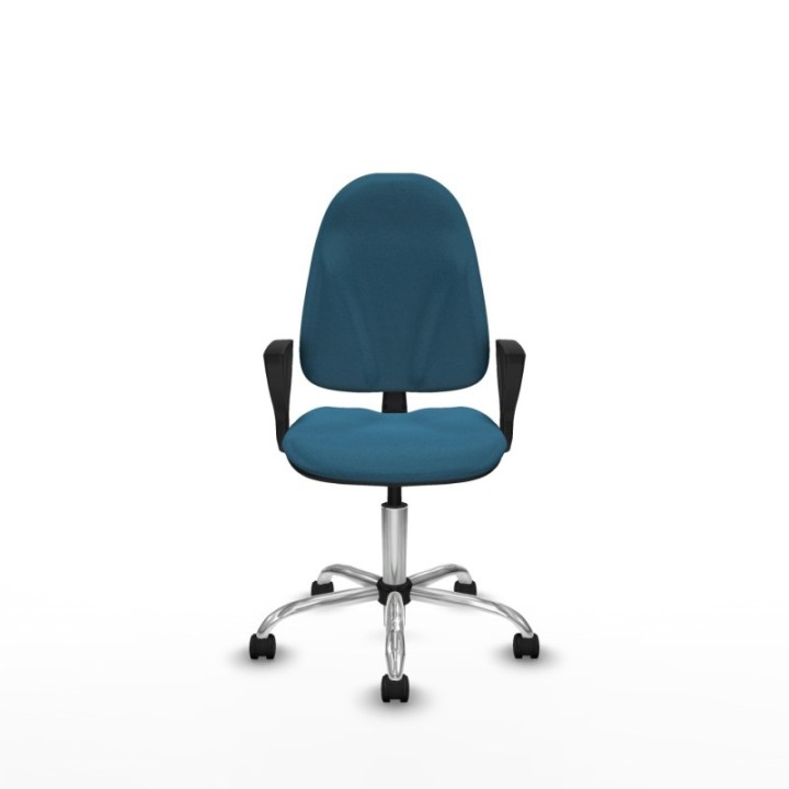 Algarra CP bali verde petroleo brazos fijos base cromada ruedas nailon 50mm