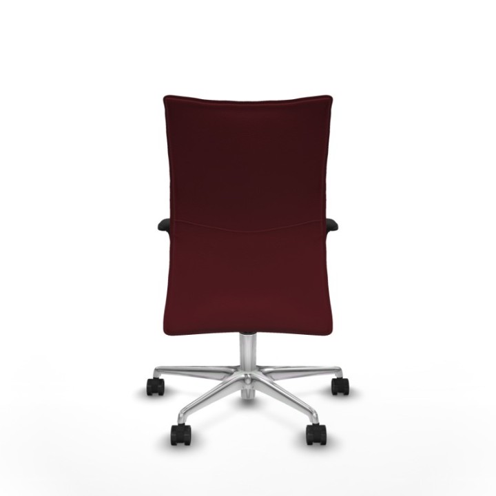 Albacete confidente XL sincro similpiel granate brazos 1D cromados base aluminio ruedas 65 mm nailon