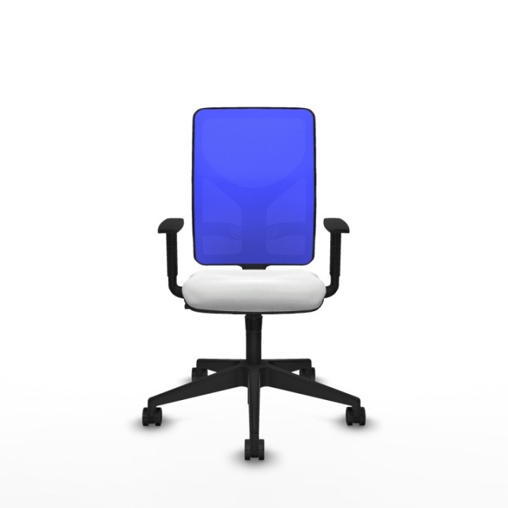 Motilla sincro malla azul bali blanco brazos 1D base piramidal  ruedas 65mm nailon