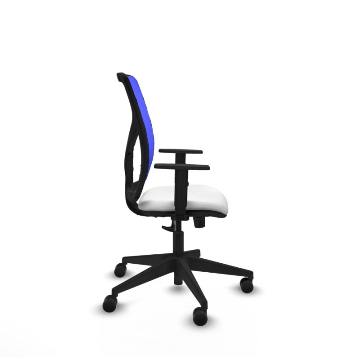 Motilla sincro malla azul bali blanco brazos 1D base piramidal  ruedas 65mm nailon