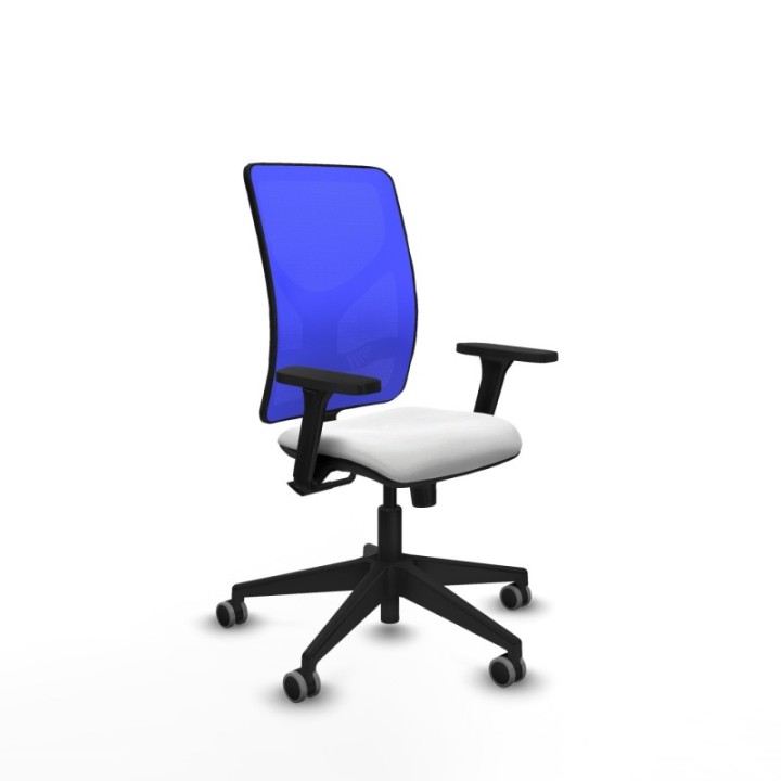 Motilla sincro malla azul bali blanco brazos 3D base piramidal  ruedas 65mm engomadas