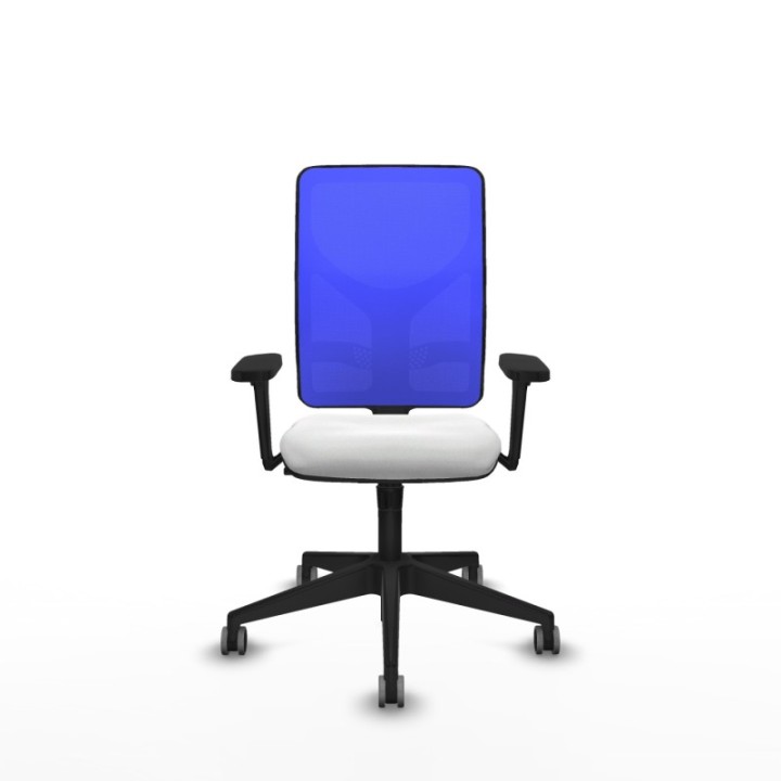 Motilla sincro malla azul bali blanco brazos 3D base piramidal  ruedas 65mm engomadas