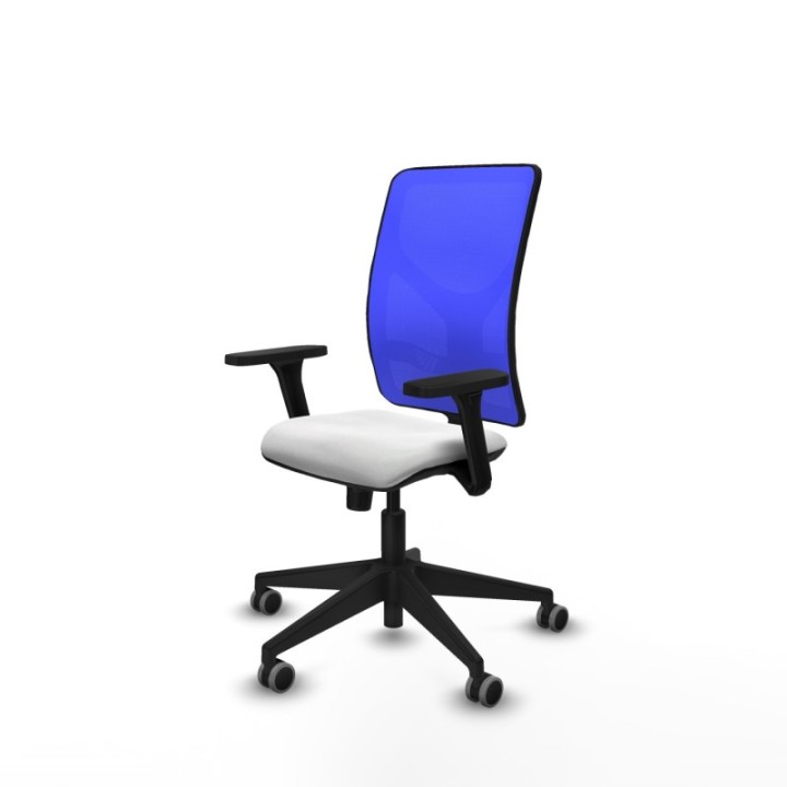 Motilla sincro malla azul bali blanco brazos 3D base piramidal  ruedas 65mm engomadas