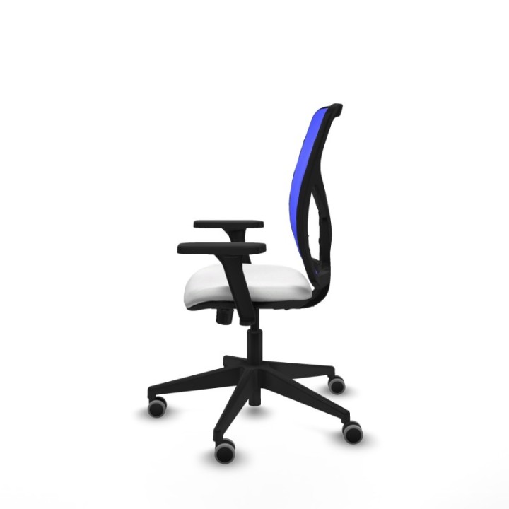 Motilla sincro malla azul bali blanco brazos 3D base piramidal  ruedas 65mm engomadas