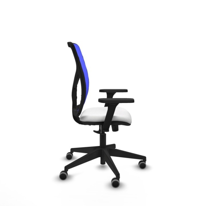 Motilla sincro malla azul bali blanco brazos 3D base piramidal  ruedas 65mm engomadas