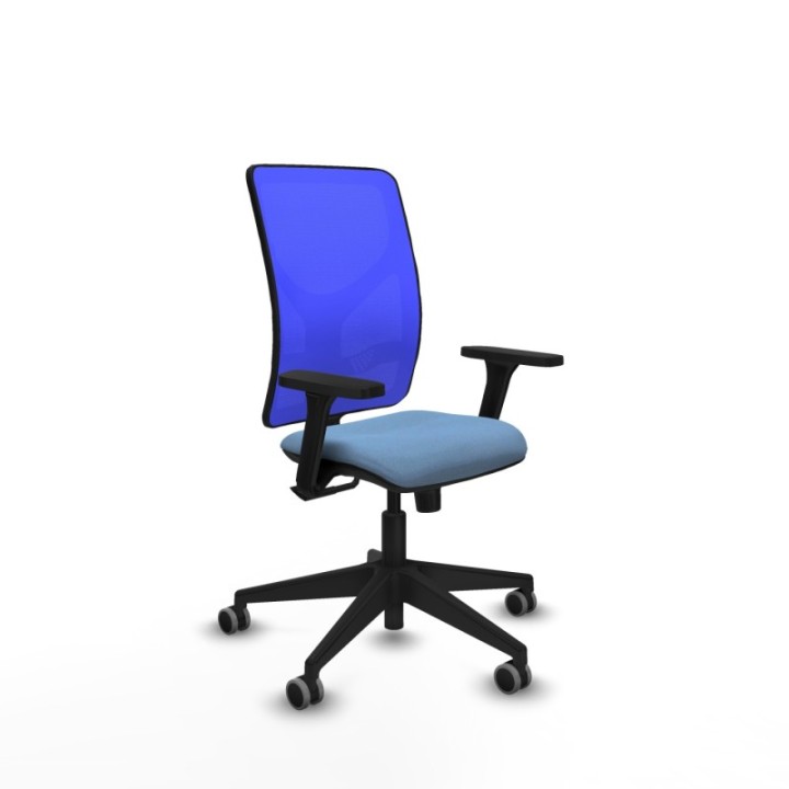 Motilla sincro malla azul bali azul cielo brazos 3D base piramidal  ruedas 65mm engomadas