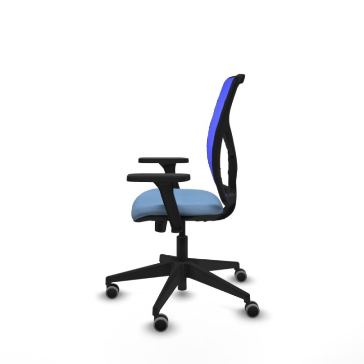 Motilla sincro malla azul bali azul cielo brazos 3D base piramidal  ruedas 65mm engomadas