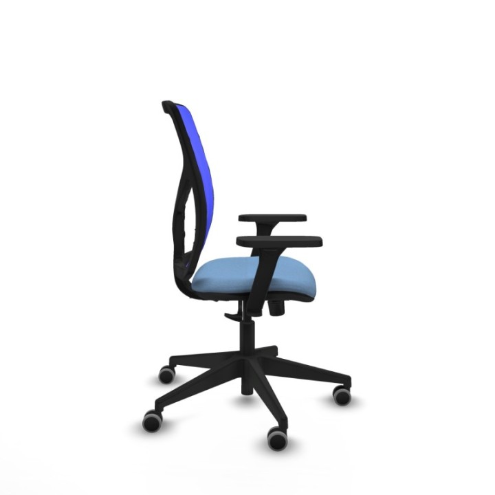 Motilla sincro malla azul bali azul cielo brazos 3D base piramidal  ruedas 65mm engomadas