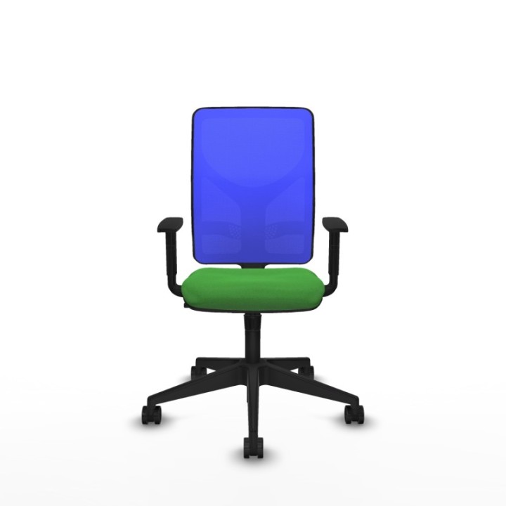 Motilla sincro malla azul bali verde brazos 1D base piramidal  ruedas 65mm nailon