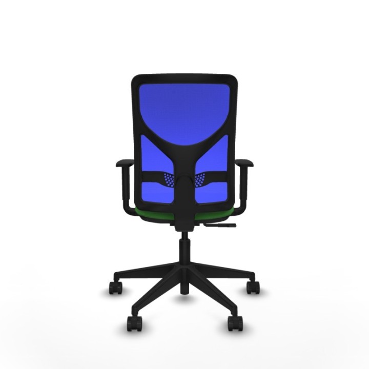 Motilla sincro malla azul bali verde brazos 1D base piramidal  ruedas 65mm nailon