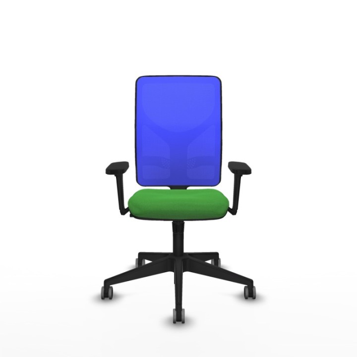 Motilla sincro malla azul bali verde brazos 3D base piramidal  ruedas 65mm engomadas