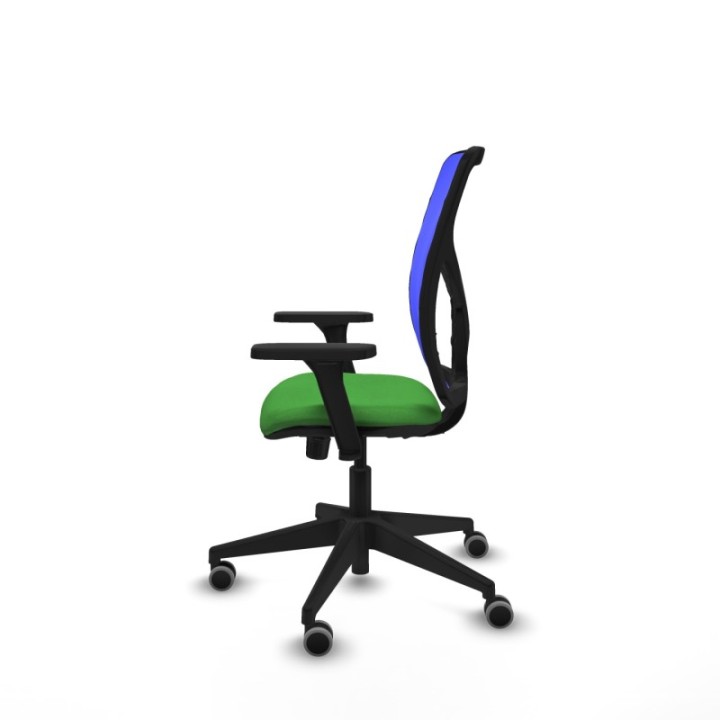 Motilla sincro malla azul bali verde brazos 3D base piramidal  ruedas 65mm engomadas