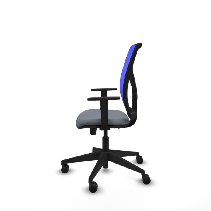 Motilla sincro malla azul bali gris brazos 1D base piramidal  ruedas 65mm nailon