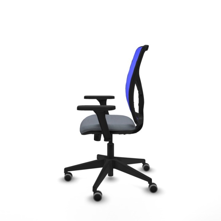 Motilla sincro malla azul bali gris brazos 3D base piramidal  ruedas 65mm engomadas