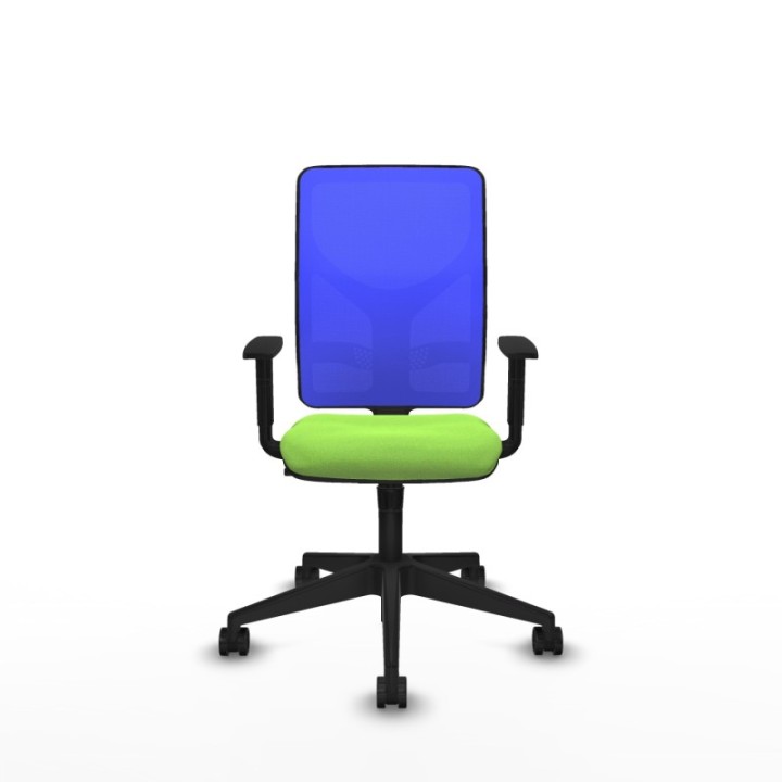 Motilla sincro malla azul bali pistacho brazos 1D base piramidal  ruedas 65mm nailon