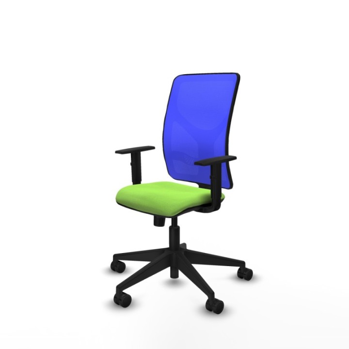 Motilla sincro malla azul bali pistacho brazos 1D base piramidal  ruedas 65mm nailon