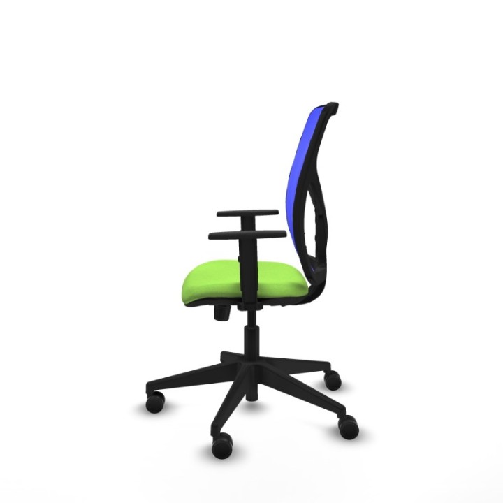 Motilla sincro malla azul bali pistacho brazos 1D base piramidal  ruedas 65mm nailon