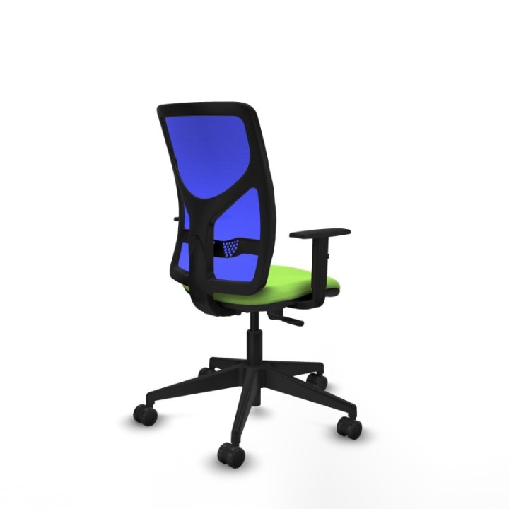 Motilla sincro malla azul bali pistacho brazos 1D base piramidal  ruedas 65mm nailon