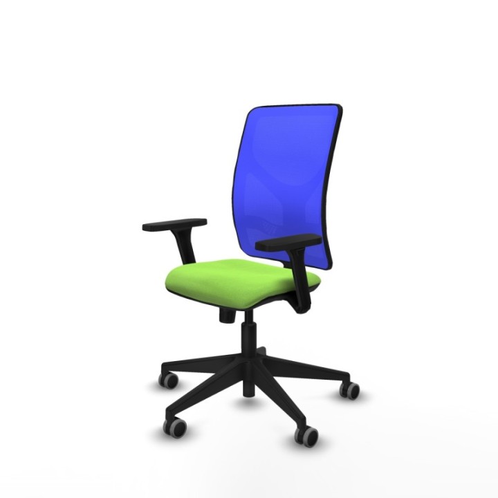 Motilla sincro malla azul bali pistacho brazos 3D base piramidal  ruedas 65mm engomadas