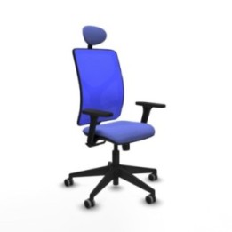 Motilla sincro malla azul bali azul claro brazos 3D base piramidal cabecero fijo ruedas 65mm engomadas